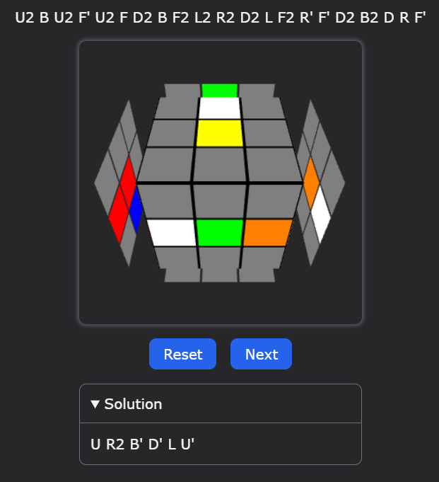 Screenshot of the block trainer