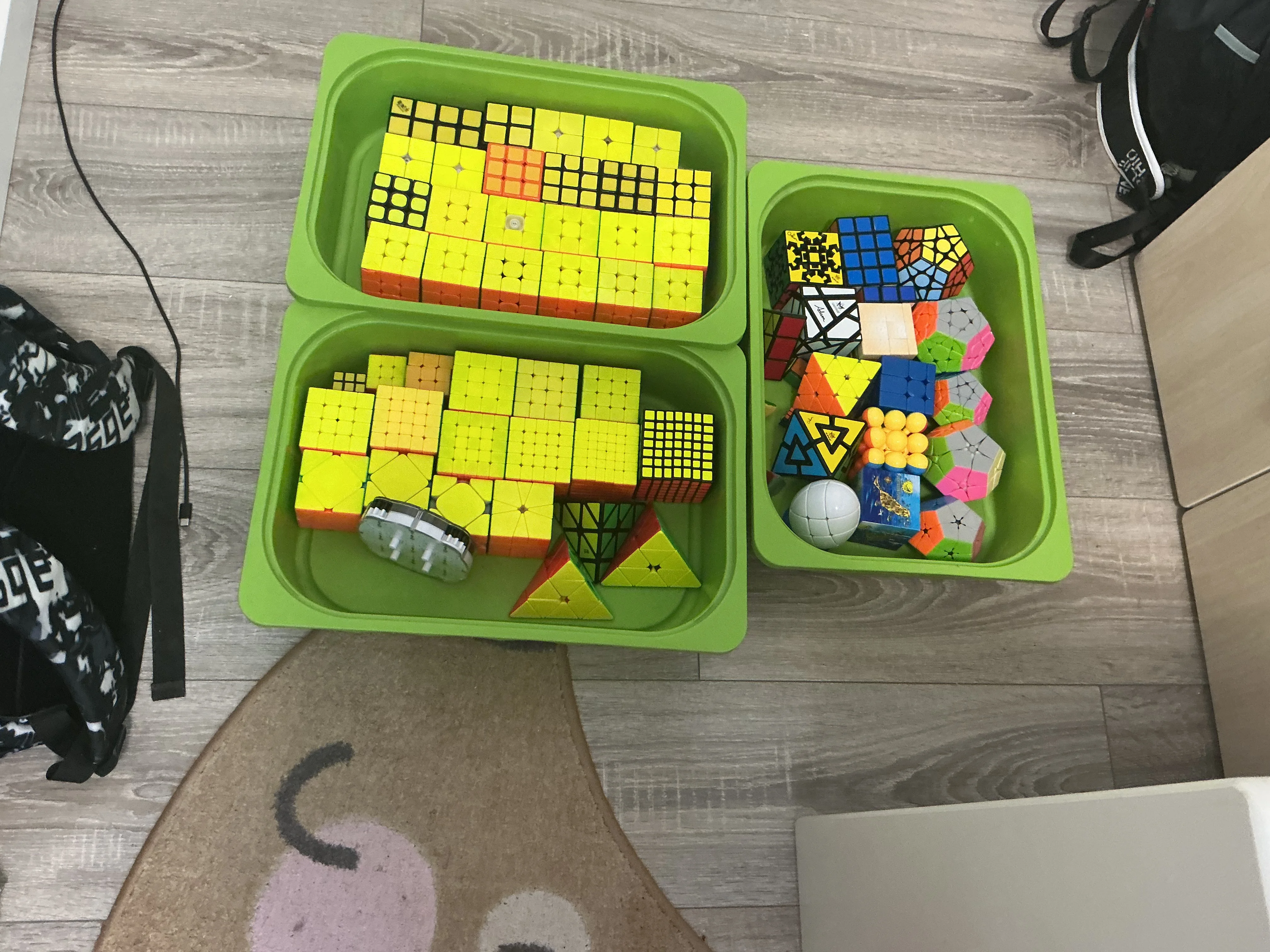 My entire cube collection in boxes